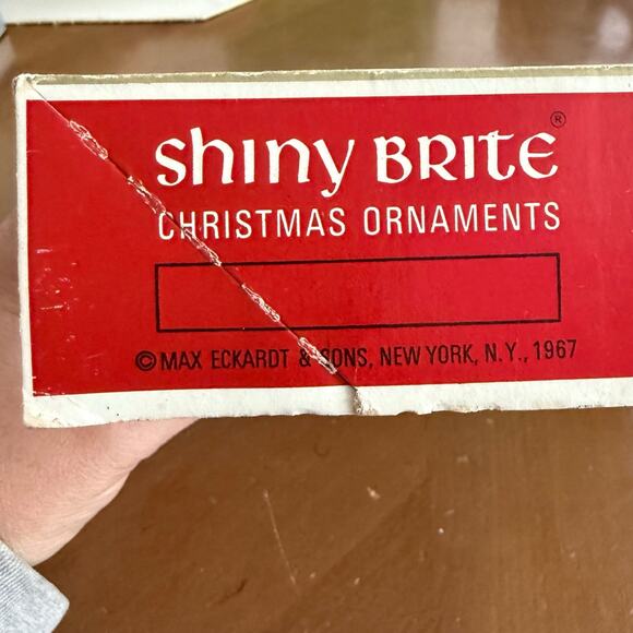 Max Eckardt Shiny Brite Christmas Ornaments 2” Glass 10 Blue Silver Holiday USA - Picture 2 of 12